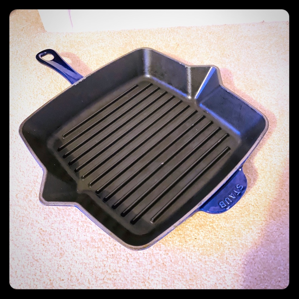 Staub 26cm 10” cast iron blue grill pan